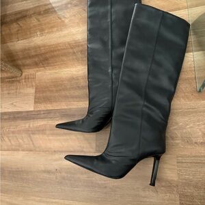 Zara Black Knee-High Boots